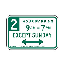 United States Traffic Sign Parking With Time Restrictions (New York City)