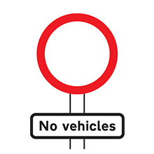 UK Traffic Sign No Vehicles Except Bicycles Being Pushed