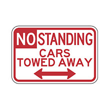 United_States_of_ America_Traffic_Sign_No_Standing_Cars_Towed_Away_Baltimore