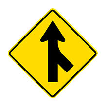 New Zealand Traffic Sign Merging Traffic from Right